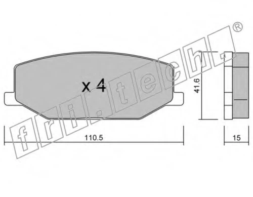 099.0 FRI.TECH. Комплект тормозных колодок, дисковый тормоз (фото 2)