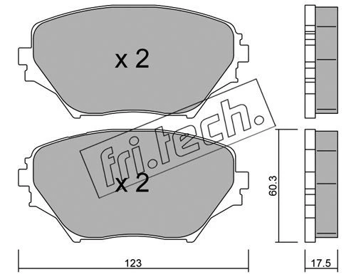 445.0 FRI.TECH. Комплект тормозных колодок, дисковый тормоз (фото 2)