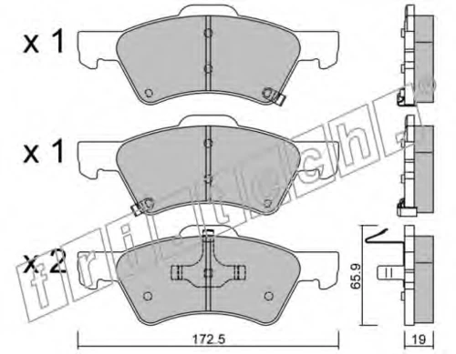 639.0 FRI.TECH. Комплект тормозных колодок, дисковый тормоз (фото 2)