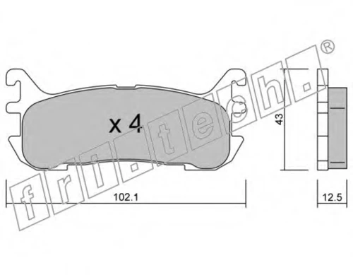 408.0 FRI.TECH. Комплект тормозных колодок, дисковый тормоз (фото 2)