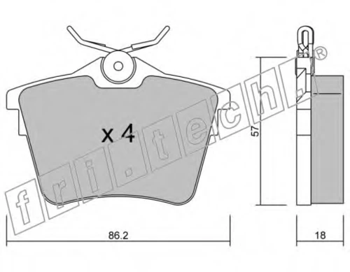 618.0 FRI.TECH. Комплект тормозных колодок, дисковый тормоз (фото 2)