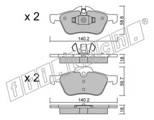 571.0 FRI.TECH. Комплект тормозных колодок, дисковый тормоз (фото 2)