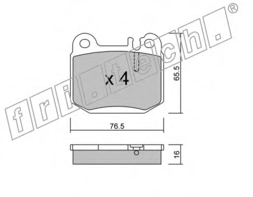 580.0 FRI.TECH. Комплект тормозных колодок, дисковый тормоз (фото 2)