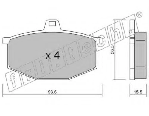 014.0 FRI.TECH. Комплект тормозных колодок, дисковый тормоз (фото 2)