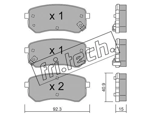 831.0 FRI.TECH. Комплект тормозных колодок, дисковый тормоз (фото 2)