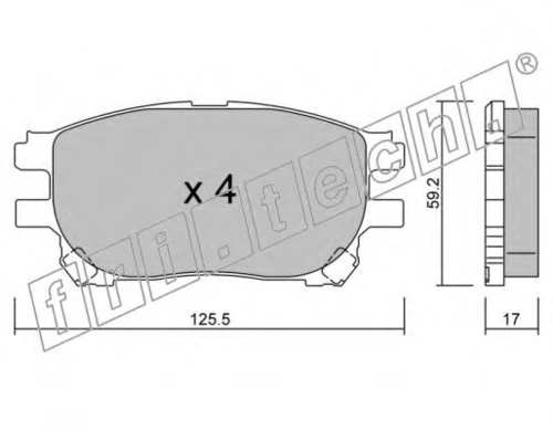 631.0 FRI.TECH. Комплект тормозных колодок, дисковый тормоз (фото 2)