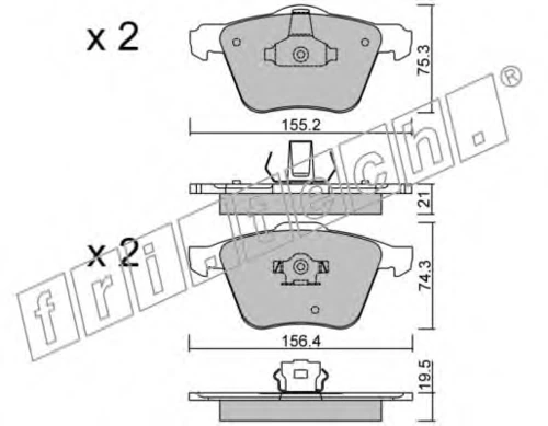 615.0 FRI.TECH. Комплект тормозных колодок, дисковый тормоз (фото 2)