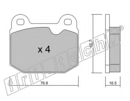 015.1 FRI.TECH. Комплект тормозных колодок, дисковый тормоз (фото 2)