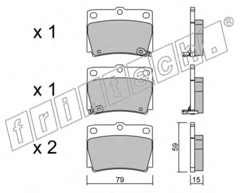 500.0 FRI.TECH. Комплект тормозных колодок, дисковый тормоз (фото 2)