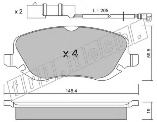 545.0 FRI.TECH. Комплект тормозных колодок, дисковый тормоз (фото 2)