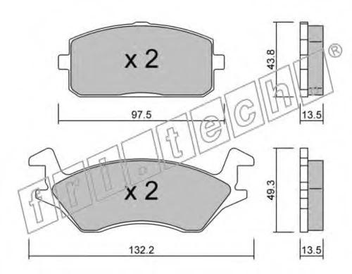 243.0 FRI.TECH. Комплект тормозных колодок, дисковый тормоз (фото 2)