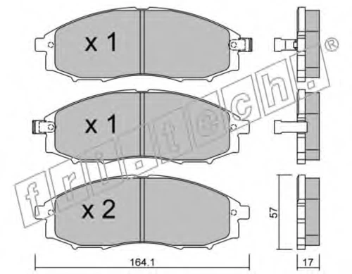 627.0 FRI.TECH. Комплект тормозных колодок, дисковый тормоз (фото 2)