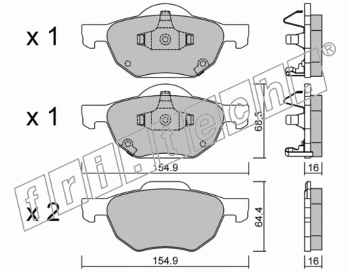 746.0 FRI.TECH. Комплект тормозных колодок, дисковый тормоз (фото 2)