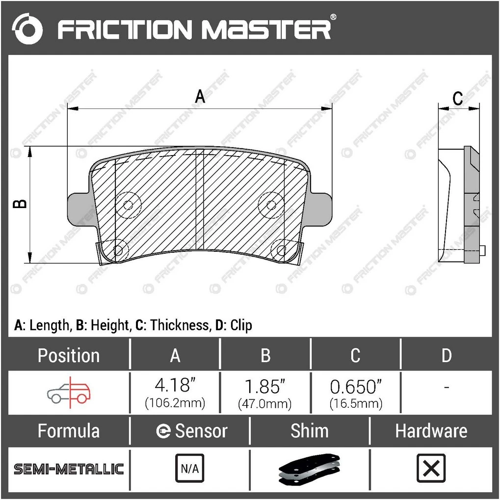 MKD1430 FRICTION MASTER Колодки тормозные дисковые задние mkd1430 (фото 2)