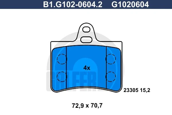 B1.G102-0604.2 GALFER Комплект тормозных колодок, дисковый тормоз (фото 2)