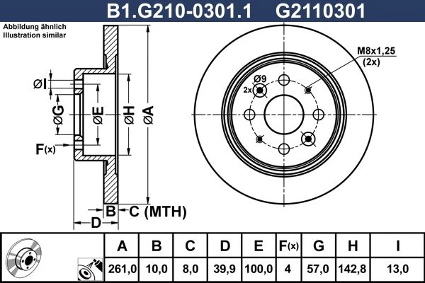 B1.G210-0301.1 GALFER Тормозной диск (фото 2)