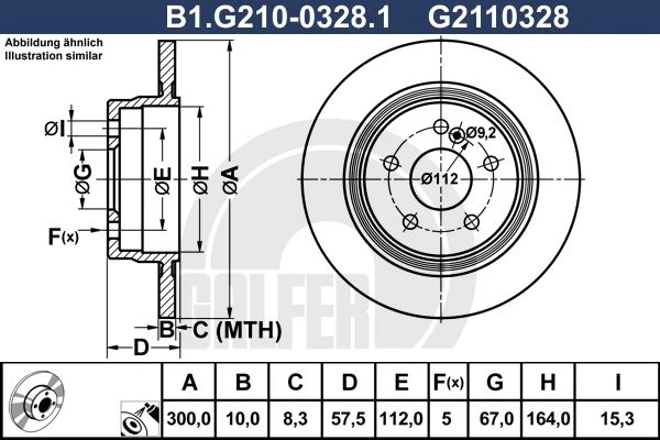 B1.G210-0328.1 GALFER Тормозной диск (фото 2)