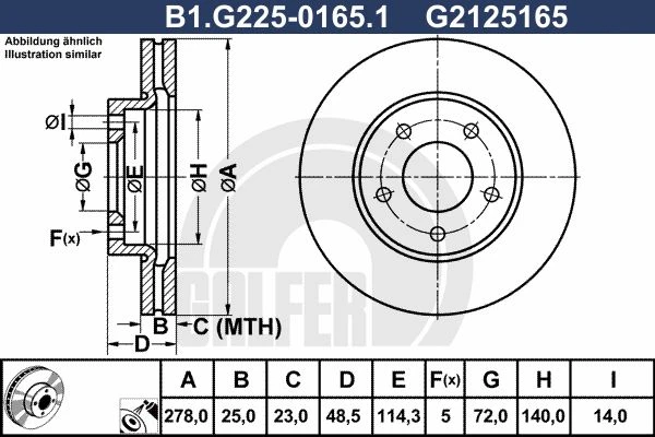 B1.G225-0165.1 GALFER Тормозной диск (фото 2)