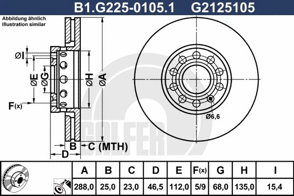 B1.G225-0105.1 GALFER Тормозной диск (фото 2)