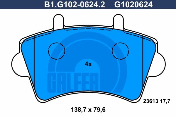 B1.G102-0624.2 GALFER Комплект тормозных колодок, дисковый тормоз (фото 2)