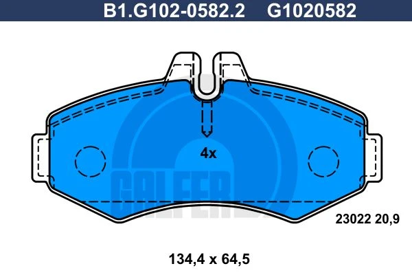 B1.G102-0582.2 GALFER Комплект тормозных колодок, дисковый тормоз (фото 2)