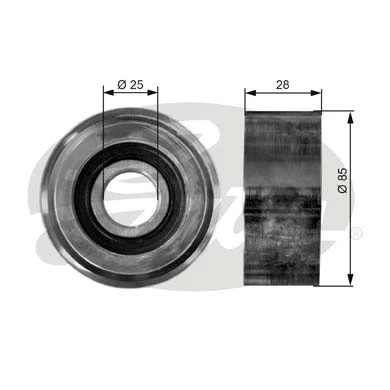 T36015 GATES Ролик ручейкового ремень (фото 3)