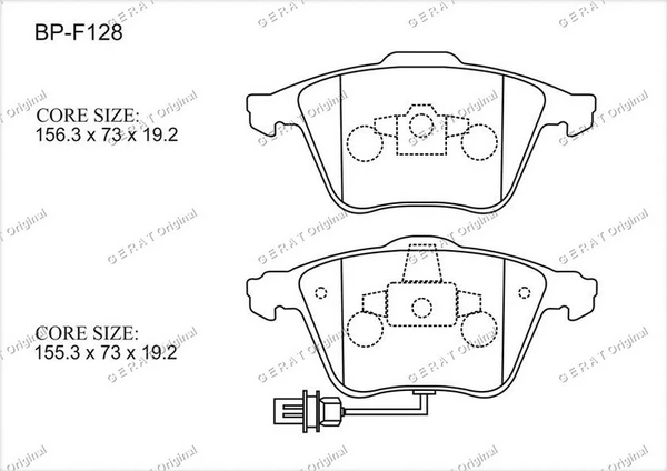 BPF128 GERAT Тормозные колодки bp-f128 (передние) (original) (фото 2)