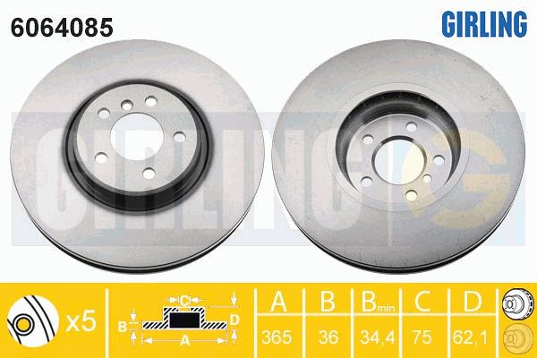 6064085 GIRLING Тормозной диск (фото 4)