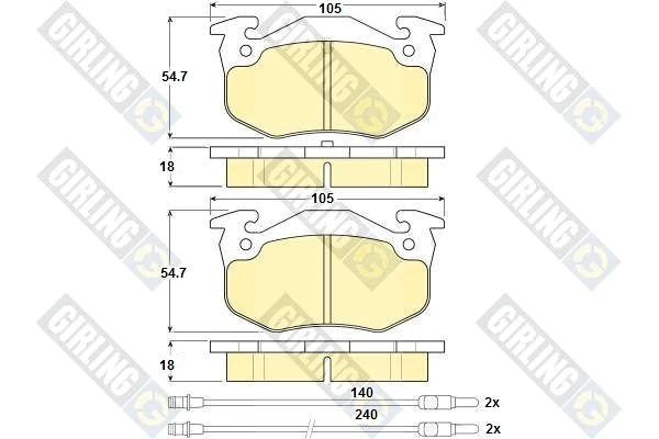 6103133 GIRLING Комплект тормозных колодок, дисковый тормоз (фото 2)