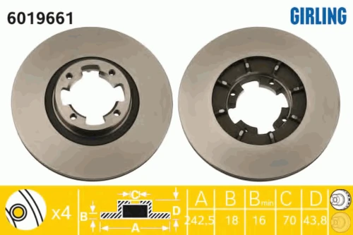 6019661 GIRLING Тормозной диск (фото 2)