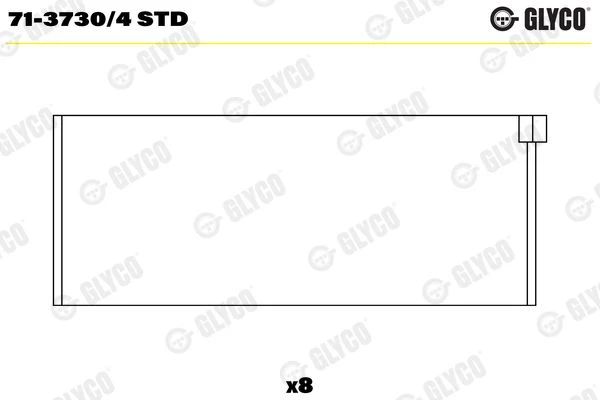 71-3730/4 STD GLYCO Шатунный подшипник (фото 2)