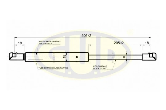 GGS020254 G.U.D Газовая пружина, дверь (фото 1)