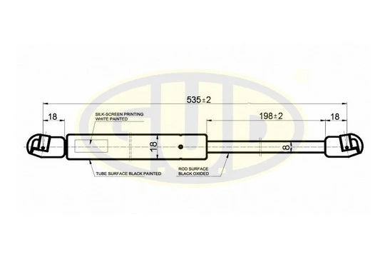 GGS020240 G.U.D Газовая пружина, дверь (фото 1)