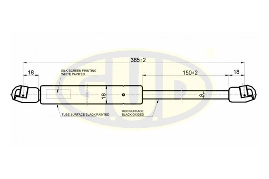 GGS020294 G.U.D Газовая пружина, дверь (фото 1)