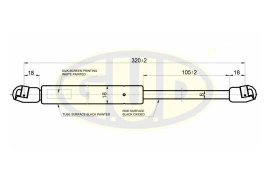 GGS020434 G.U.D Газовая пружина, дверь (фото 1)