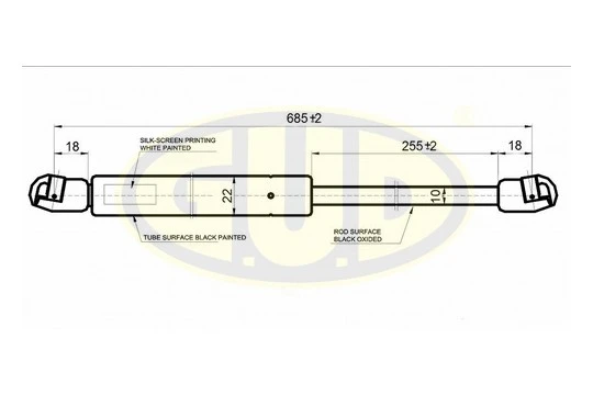 GGS020555 G.U.D Газовая пружина, дверь (фото 1)
