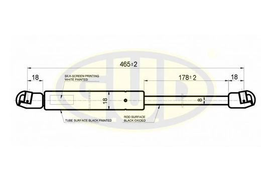 GGS020453 G.U.D Газовая пружина, дверь (фото 1)