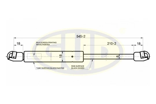 GGS020308 G.U.D Газовая пружина, дверь (фото 1)