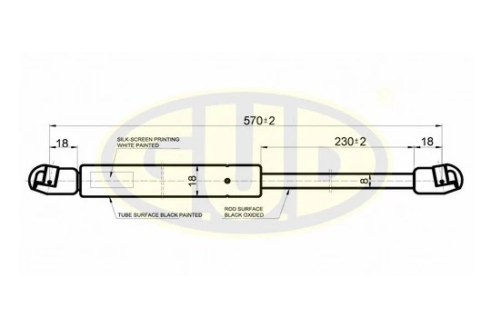 GGS020245 G.U.D Газовая пружина, дверь (фото 1)