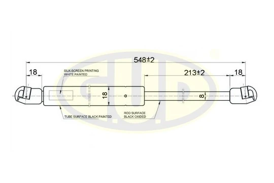 GGS020251 G.U.D Газовая пружина, дверь (фото 1)