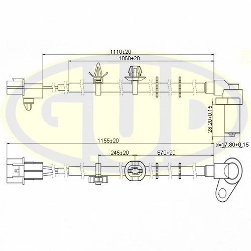 GABS02605 G.U.D Датчик, частота вращения колеса (фото 2)
