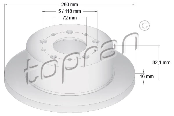 721 183 TOPRAN Тормозной диск (фото 2)