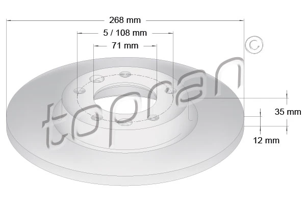 723 881 TOPRAN Тормозной диск (фото 2)