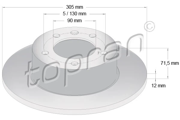 208 236 TOPRAN Тормозной диск (фото 2)