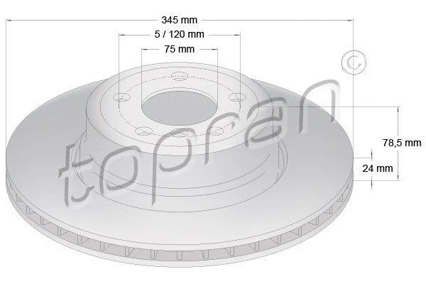 502 105 TOPRAN Тормозной диск (фото 2)