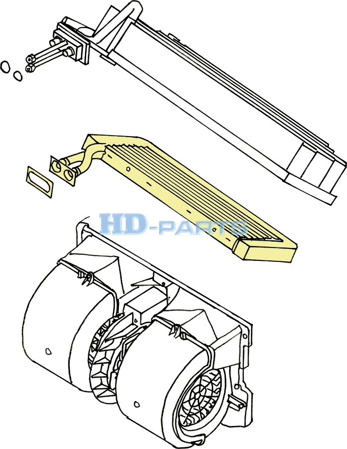 318940 HD PARTS Радиатор отопителя aluminium/aluminium 453x157x32 scania p/r/t 95> (фото 3)