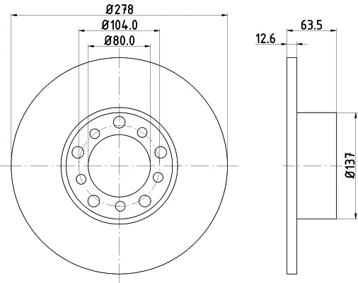 8DD 355 100-071 BEHR/HELLA/PAGID Тормозной диск (фото 2)