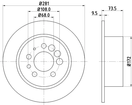 8DD 355 100-891 BEHR/HELLA/PAGID Тормозной диск (фото 2)