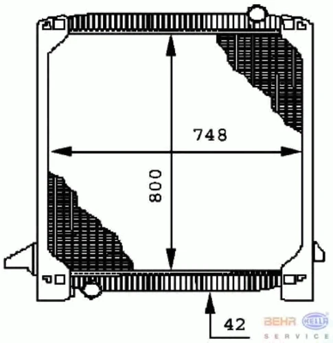 8MK 376 721-591 BEHR/HELLA/PAGID Радиатор охлаждения двигателя (фото 2)
