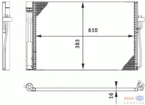 8FC 351 301-331 BEHR/HELLA/PAGID Радиатор кондиционера (фото 2)